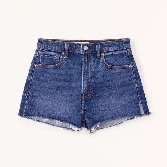 Abercrombie Mom Jean Shorts Abercrombie Fitch High Rise Mom Short Dark  Denim 33